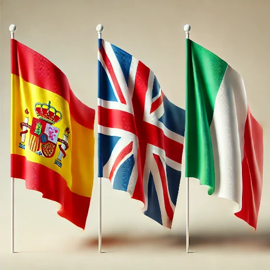 banderas español ingles italiano